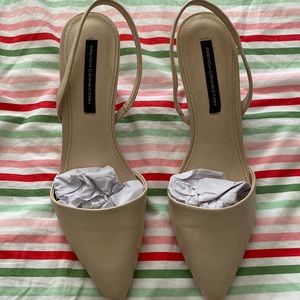 French Connection women’s sling back shoes, size 8.